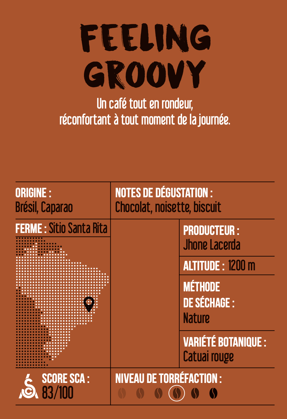 Feeling Groovy - Café de spécialité du Brésil - Notes chocolatées