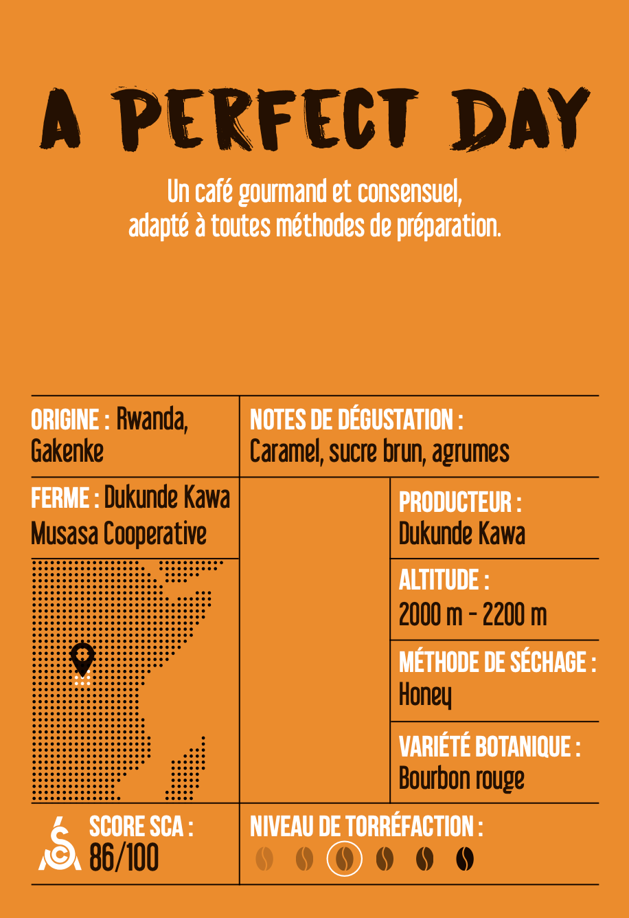 A perfect day - Café de spécialité du Rwanda - Notes sucrées