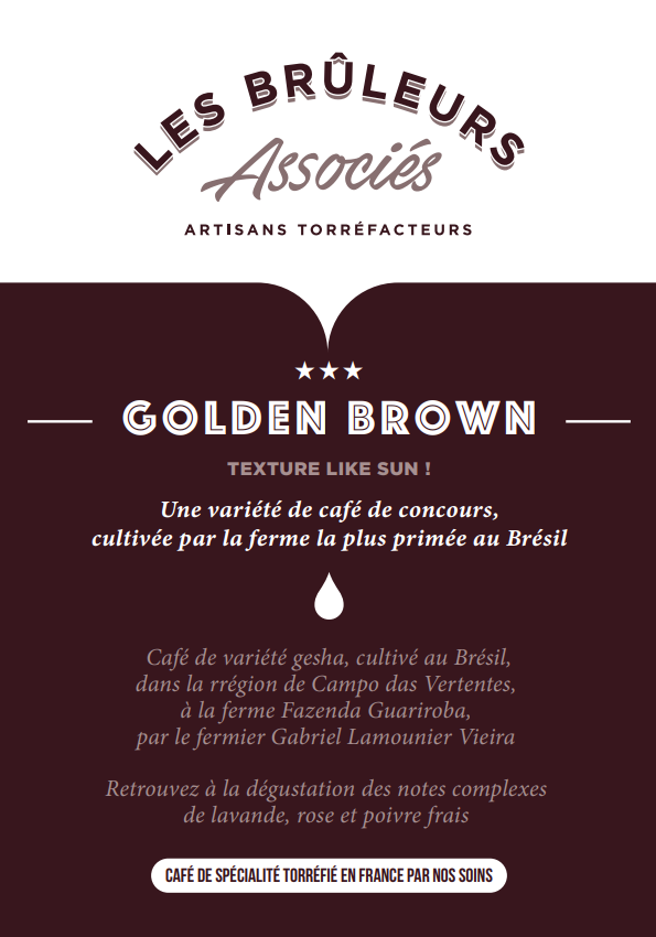 Golden Brown - Café de spécialité du Brésil - notes florales et complexes