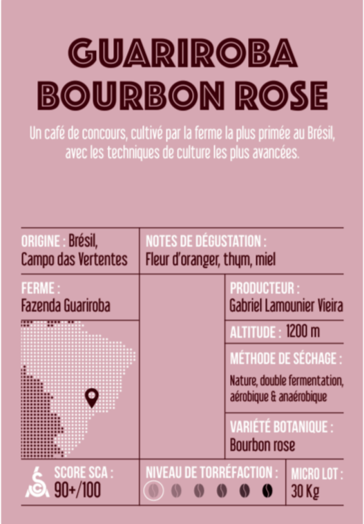 Guariroba Bourbon Rose - Café de spécialité du Brésil - Notes florales