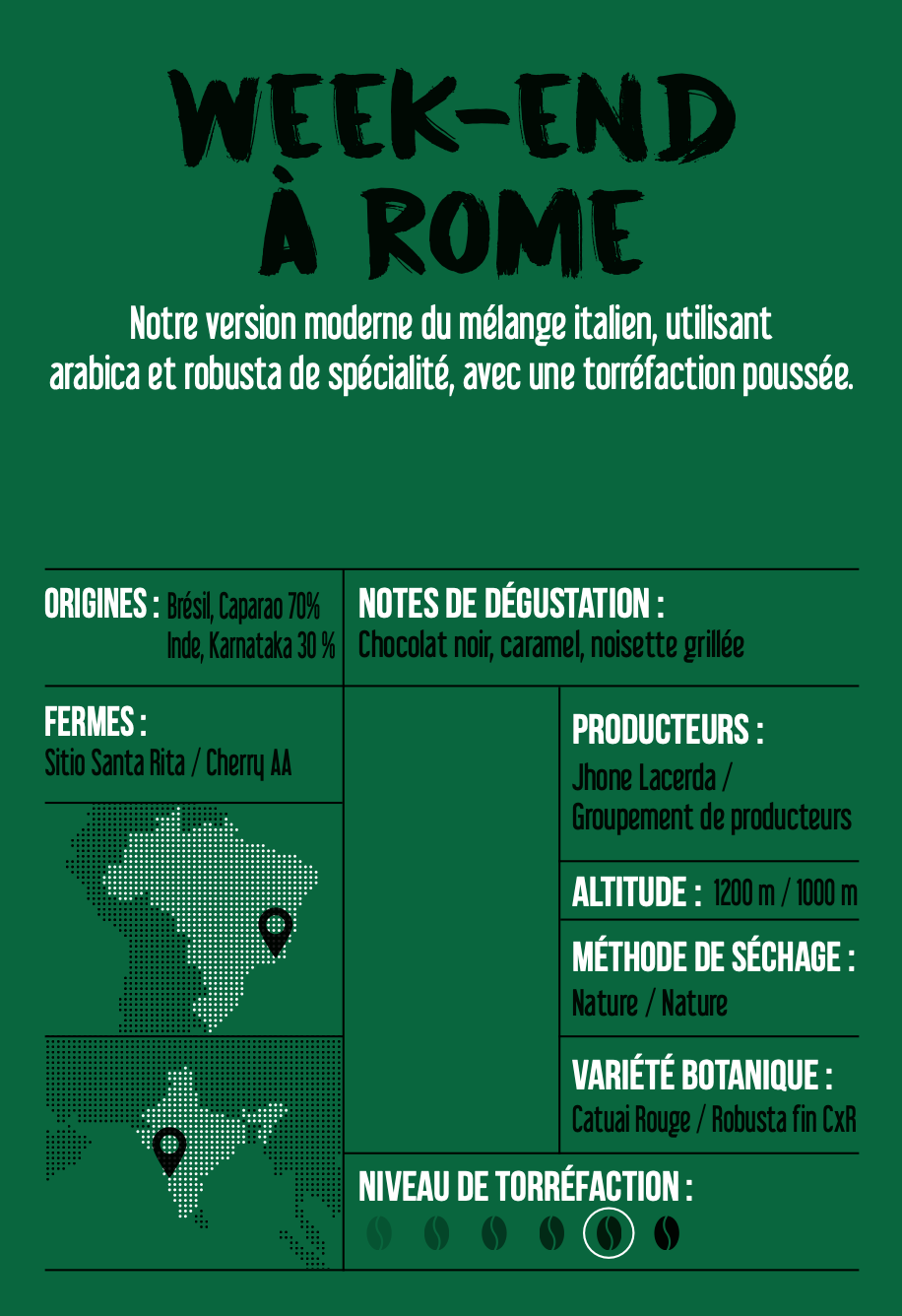 Week-end à Rome - Blend de cafés de spécialités - Notes caramélisées