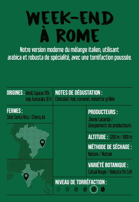 Week-end à Rome - Blend de cafés de spécialités - Notes caramélisées